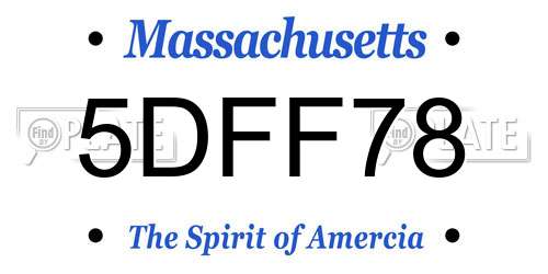 5DFF78 Massachusetts License Plate