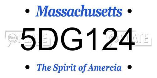 5DG124 Massachusetts License Plate