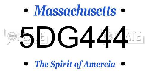 5DG444 Massachusetts License Plate