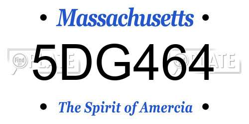 5DG464 Massachusetts License Plate