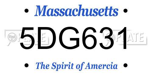 5DG631 Massachusetts License Plate
