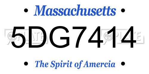 5DG7414 Massachusetts License Plate