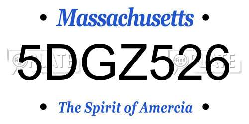 5DGZ526 Massachusetts License Plate