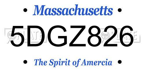5DGZ826 Massachusetts License Plate