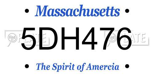 5DH476 Massachusetts License Plate