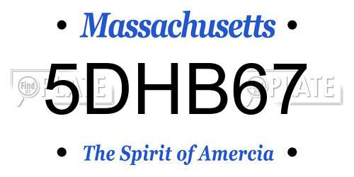 5DHB67 Massachusetts License Plate