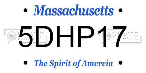 5DHP17 Massachusetts License Plate
