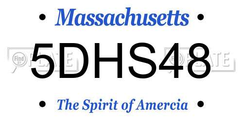 5DHS48 Massachusetts License Plate
