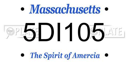 5DI105 Massachusetts License Plate