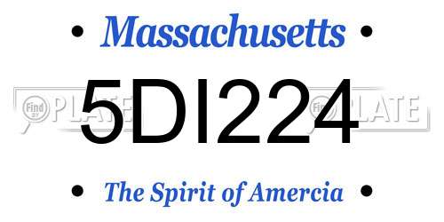 5DI224 Massachusetts License Plate
