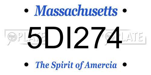 5DI274 Massachusetts License Plate