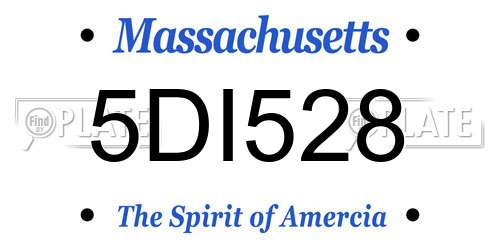 5DI528 Massachusetts License Plate