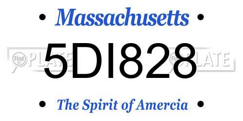 5DI828 Massachusetts License Plate
