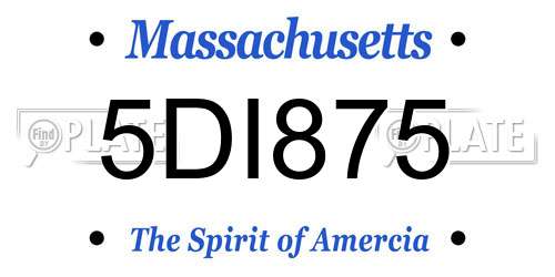 5DI875 Massachusetts License Plate