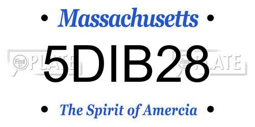 5DIB28 Massachusetts License Plate