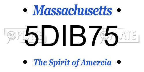 5DIB75 Massachusetts License Plate