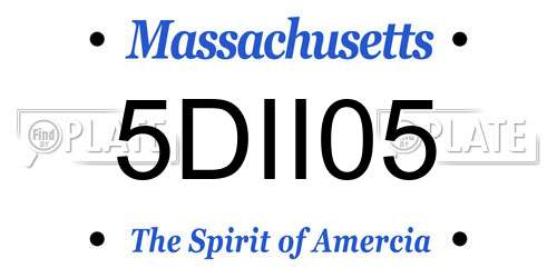 5DII05 Massachusetts License Plate