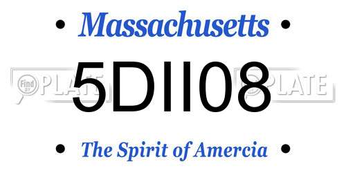 5DII08 Massachusetts License Plate