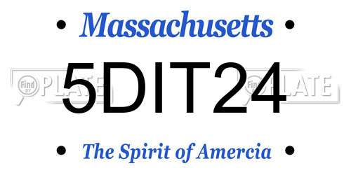 5DIT24 Massachusetts License Plate