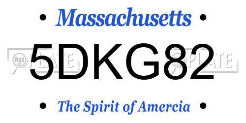 5DKG82 Massachusetts License Plate