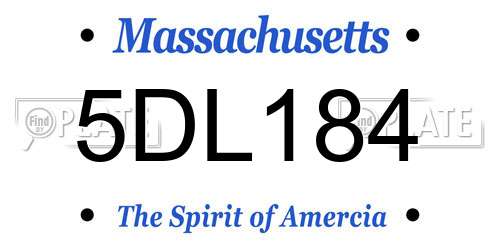 5DL184 Massachusetts License Plate