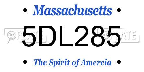 5DL285 Massachusetts License Plate