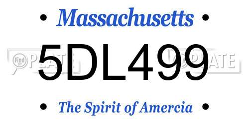 5DL499 Massachusetts License Plate