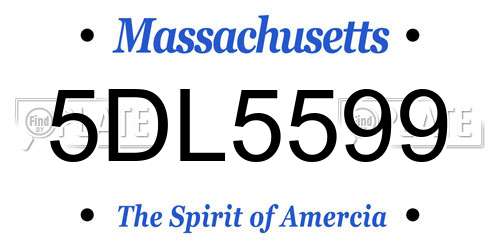 5DL5599 Massachusetts License Plate