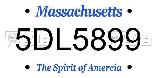 5DL5899 Massachusetts License Plate