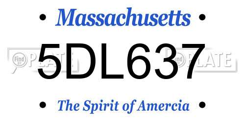5DL637 Massachusetts License Plate