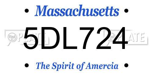 5DL724 Massachusetts License Plate