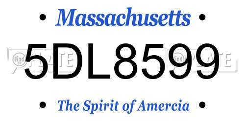 5DL8599 Massachusetts License Plate