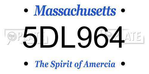 5DL964 Massachusetts License Plate