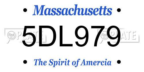 5DL979 Massachusetts License Plate