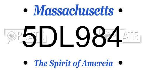 5DL984 Massachusetts License Plate