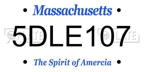 5DLE107 Massachusetts License Plate
