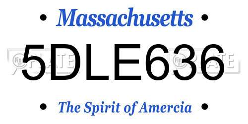 5DLE636 Massachusetts License Plate
