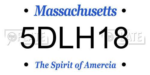 5DLH18 Massachusetts License Plate