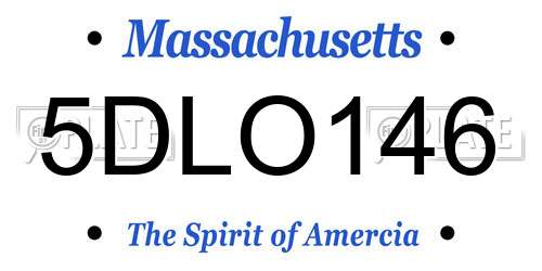5DLO146 Massachusetts License Plate