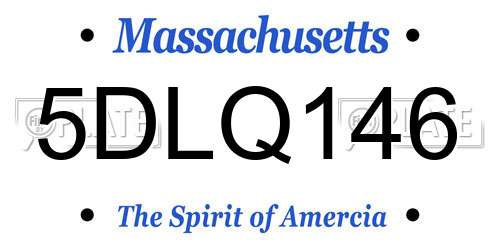 5DLQ146 Massachusetts License Plate