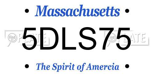 5DLS75 Massachusetts License Plate