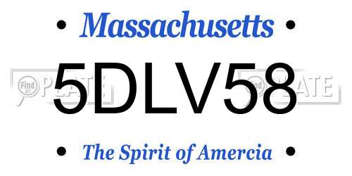 5DLV58 Massachusetts License Plate