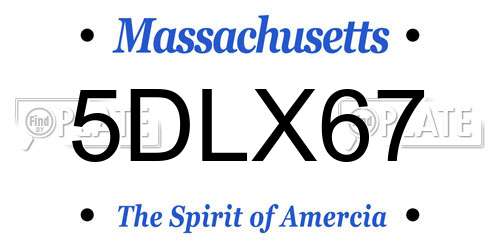 5DLX67 Massachusetts License Plate