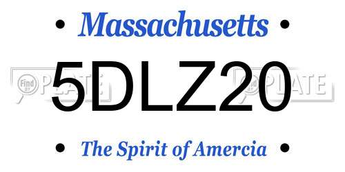 5DLZ20 Massachusetts License Plate