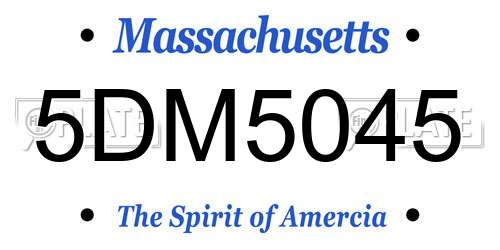 5DM5045 Massachusetts License Plate