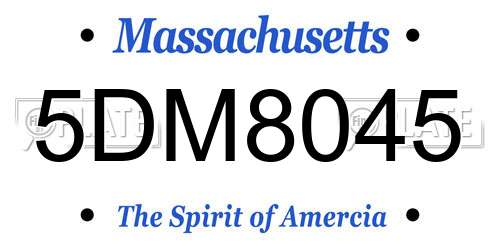 5DM8045 Massachusetts License Plate