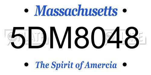 5DM8048 Massachusetts License Plate