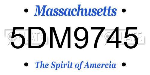 5DM9745 Massachusetts License Plate