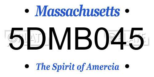 5DMB045 Massachusetts License Plate