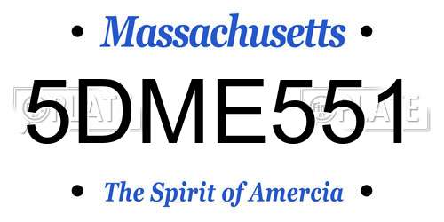 5DME551 Massachusetts License Plate